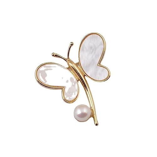 Brosche Mode Perle Blume Brosche Nette High-end-Gefühl Pin for Frauen Männer Vintage Hochzeit Schmuck Zubehör Geschenk (Color : A) von CTRSM