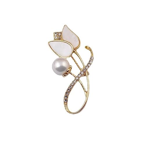 Brosche Mode Perle Blume Brosche Nette High-end-Gefühl Pin for Frauen Männer Vintage Hochzeit Schmuck Zubehör Geschenk (Color : D) von CTRSM