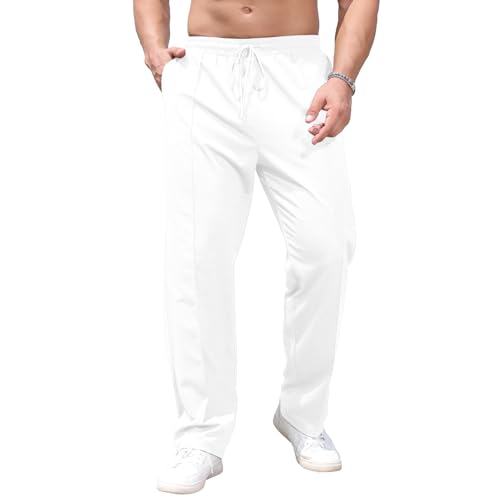 CTU Herren Fashion Design Baggy Sweatpants Leichte Casual Sweatpants Big and Tall Workout Pants für Männer, Weiss/opulenter Garten, 4X-Groß von CTU