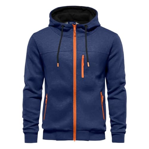CTU Herren-Kapuzenpullover mit Reißverschluss, langärmelig, Fleecejacke, Kapuzen-Sweatshirt für Herren, Größe S-3XL, navy, L CTU Herren-Kapuzenpullover mit Reißverschluss, langärmelig, Fleecejacke, Kapuzen-Sweatshirt für Herren, Größe S-3XL, navy, L von CTU