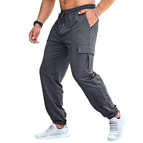 Herren-Jogginghose, Freizeithose, Cargohose für Herren, Größe M-4XL, Dunkelgrau, 36-41 von CTU