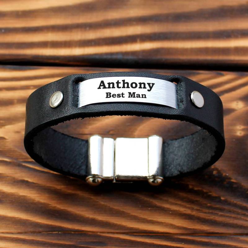 Bräutigam Armband, Personalisiertes Geschenk, Geschenk Für Trauzeugen, Beste Mann Leder Einzigartiges von CTdesignSHOP