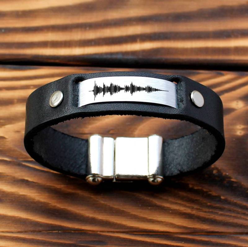 Personalisierte Armband, Sound Waves Voice Recording, Andenken Mementos Hochzeits-Jubiläumsgeschenk, Herren Armband von CTdesignSHOP
