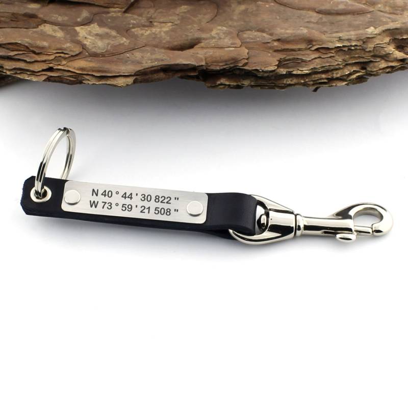 Personalisierte Koordinaten Schlüsselanhänger, Latitude Longitude, Personalisierter Leder Schlüsselbund, Personalisiertes Geschenk von CTdesignSHOP