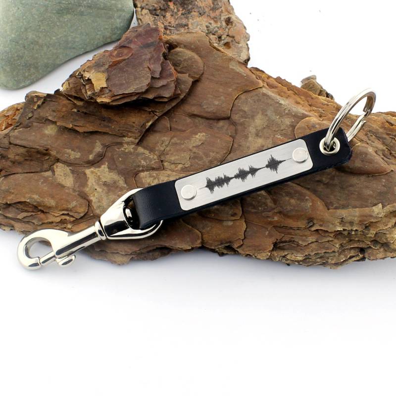 Personalisierter Klangwellen Schlüsselbund, Sprachaufnahme, Personalisierter Schlüsselanhänger, Leder Personalisiertes Geschenk von CTdesignSHOP