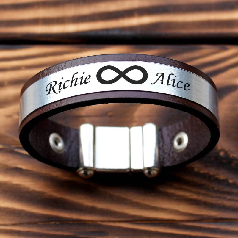 Unendlichkeitsarmband Personalisiert, Namensarmband, Lederarmband, Herrenarmband, Geschenk Für Sie von CTdesignSHOP