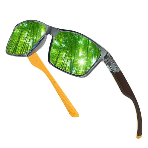 CUAXINHM Polarisierte Herren-Sonnenbrille, UV400 HD-Gläser, kratzfester PC-Rahmen, Fahren, Angeln, Outdoor, leichtes Unisex-Design für den täglichen Gebrauch und Reisen, Grau/Grün CUAXINHM Polarisierte Herren-Sonnenbrille, UV400 HD-Gläser, kratzfester PC-Rahmen, Fahren, Angeln, Outdoor, leichtes Unisex-Design für den täglichen Gebrauch und Reisen, Grau/Grün von CUAXINHM