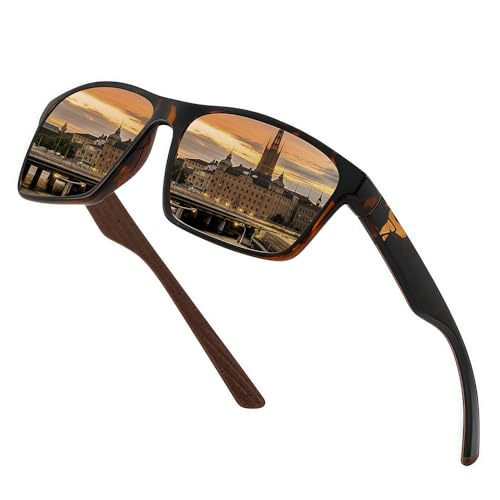 CUAXINHM Polarisierte Herren-Sonnenbrille, UV400 HD-Gläser, kratzfester PC-Rahmen, Fahren, Angeln, Outdoor, leichtes Unisex-Design für den täglichen Gebrauch und Reisen, Leopard/Braun CUAXINHM Polarisierte Herren-Sonnenbrille, UV400 HD-Gläser, kratzfester PC-Rahmen, Fahren, Angeln, Outdoor, leichtes Unisex-Design für den täglichen Gebrauch und Reisen, Leopard/Braun von CUAXINHM