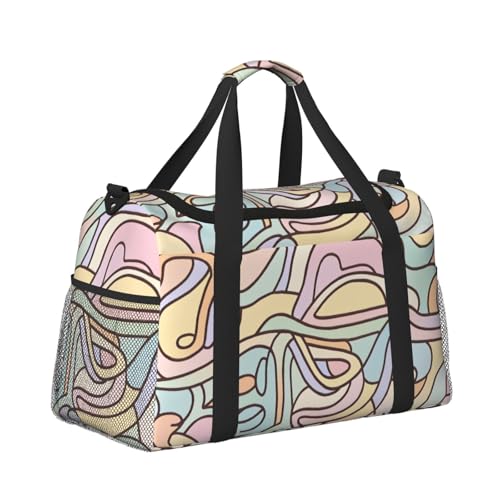 Flugzeugkabinen-Handgepäcktasche, leichte Hand-Tragetasche für Damen und Herren, Fitnessstudio, Strand, Duffle, Crossbody, Reisen, Geometrisches B, 1 Stück Flugzeugkabinen-Handgepäcktasche, leichte Hand-Tragetasche für Damen und Herren, Fitnessstudio, Strand, Duffle, Crossbody, Reisen, Geometrisches B, 1 Stück von CUAXINHM
