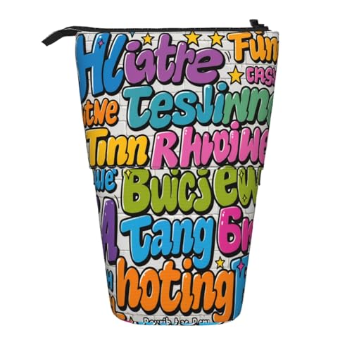 Teleskop-Federtasche, erweiterbar, große Kapazität, Schulbedarf, Organizer, tragbare Schreibtischaufbewahrung für Schüler und Künstler, Graffiti K, modisch von CUAXINHM