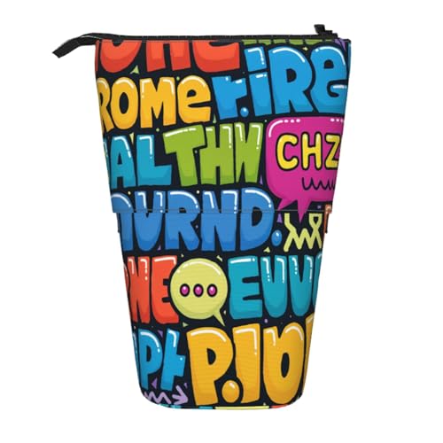 Teleskop-Federtasche, erweiterbar, große Kapazität, Schulbedarf, Organizer, tragbare Schreibtischaufbewahrung für Schüler und Künstler, Graffiti L, modisch von CUAXINHM