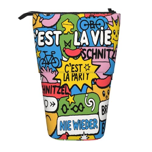 Teleskop-Federtasche, erweiterbar, große Kapazität, Schulbedarf, Organizer, tragbare Schreibtischaufbewahrung für Schüler und Künstler, Graffiti a, modisch Teleskop-Federtasche, erweiterbar, große Kapazität, Schulbedarf, Organizer, tragbare Schreibtischaufbewahrung für Schüler und Künstler, Graffiti a, modisch von CUAXINHM