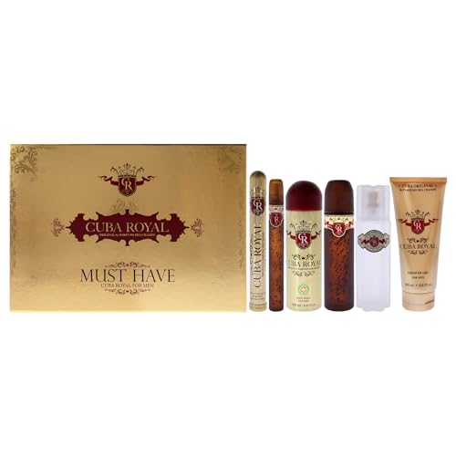 Cuba Royal for Men Gift Set (Eau de Toilette Spray 3.4 Ounce, Eau de Toilette Spray 1.17 Ounce, Shower Gel, After Shave, Body Spray) by Cuba von CUBA