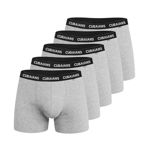CUBAIANS Jobabo Herren Boxershort 5er Pack Grau Gr. XL von CUBAIANS