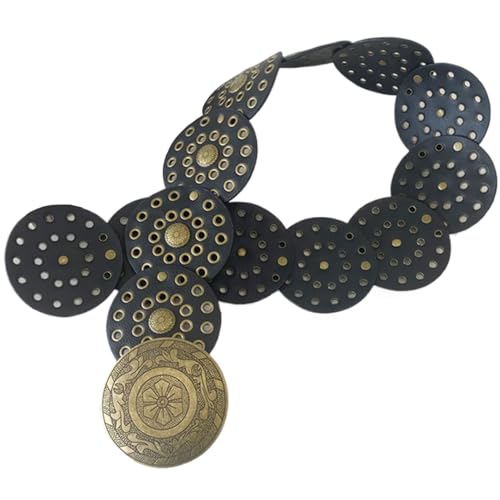 Breite Gürtel für Frauen 40in schwarzer Kreis Vintage Punk Boho Gürtel Chunky Taille Westleder Leder Cowgirl Belt Vintage Accessoires, Kreisgürtel Breite Gürtel für Frauen 40in schwarzer Kreis Vintage Punk Boho Gürtel Chunky Taille Westleder Leder Cowgirl Belt Vintage Accessoires, Kreisgürtel von CUCUFA
