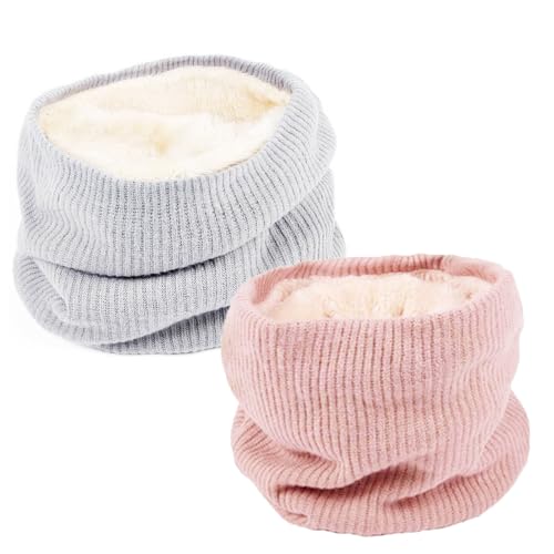 CUEMOON 2pcs Mode Damen gestrickt Schal, Winter warm gepolstert weichen Hals warm einzigen Schleife einfarbig Schal, 25 * 24 cm von CUEMOON