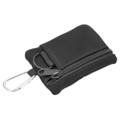 CUEMOON Mini EDC Geldbörse Herren, Outdoor Mini Portemonnaie Herren, EDC Tasche Pouch mit Karabiner, für Camping Wandern Radfahren von CUEMOON