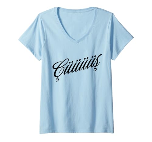 Damen CÜS CÜÜÜÜS X krass Wow Crazy WTF heftig boa oha Sheesh T-Shirt mit V-Ausschnitt Damen CÜS CÜÜÜÜS X krass Wow Crazy WTF heftig boa oha Sheesh T-Shirt mit V-Ausschnitt von CÜS CÜÜÜÜS - Türkische Sprache. Wort. Türke Türkin