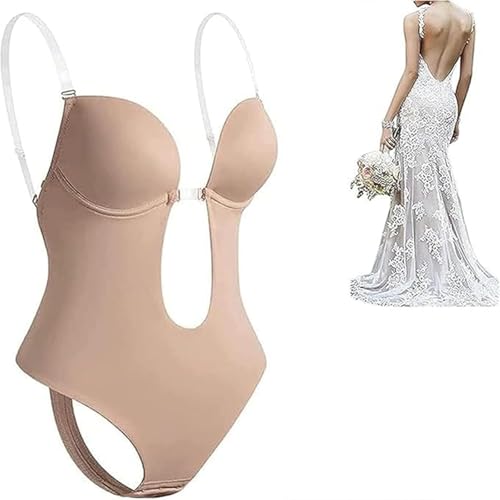 CUEYU Frauen Rücken Nackt Tief V-Kragen Korsett, L von CUEYU