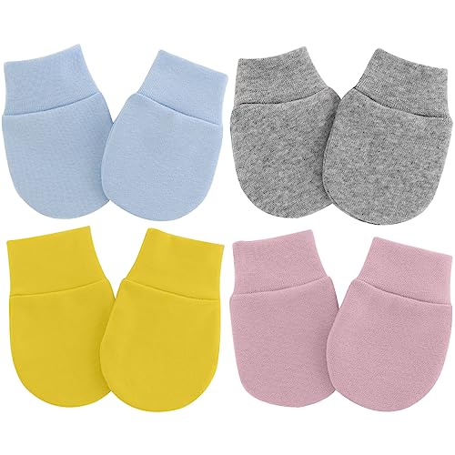 Babyhandschuhe, 8 Stück Baby Mittens Neugeborene, Baby Säugling Handschuhe, Neugeborene Baumwollhandschuhe Fäustlinge Baby Neugeboren Kleinkind Handschuhe Unisex für 0-12 Monate Baby Jungen Mädchen von CUHZA