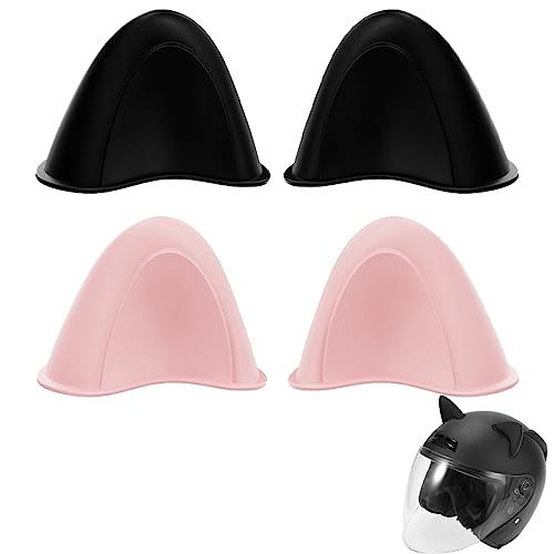 CUHZA 4PCS Motorradhelm Dekorative Ohren, Katzenohren Motorradhelm Dekorative, Motorradhelm Dekorative, Motorrad Helm Katzenohren Eckdekoration, Motorradhelm Katze Ohren Aufkleber von CUHZA