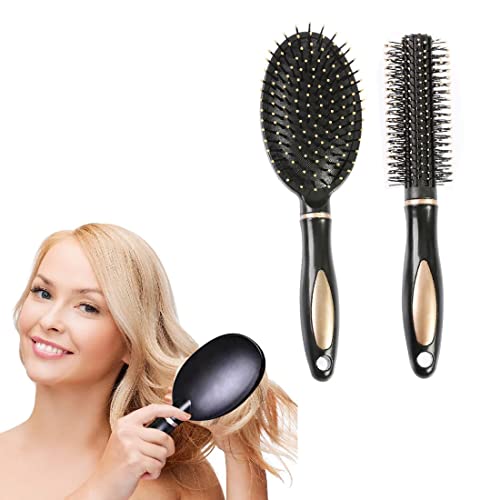 CUHZA Bio Haarbürste, 2 Stück Haarbürsten, Entwirrbürste für Jeden Haartyp, Antistatische Haarbürste für Damen, Herren & Kinder von CUHZA