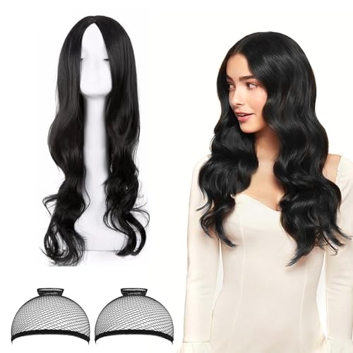 Perücke Schwarz Lang Perrücke Frauen Schwarze Perücke Damen Lang Perücken mit Haarnetz Black Wig Cosplay Perücke für Tägliche Karneval und Partys Perücke Schwarz Lang Perrücke Frauen Schwarze Perücke Damen Lang Perücken mit Haarnetz Black Wig Cosplay Perücke für Tägliche Karneval und Partys von CUINIUNAID