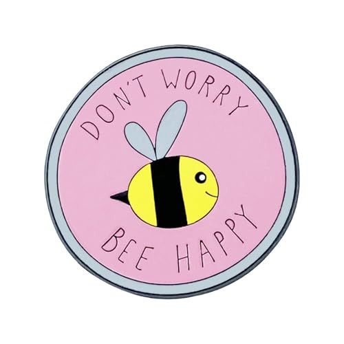 CULASIGN Lustig Emaille Anstecknadel, Don't Worry Bee Happy Pin Cartoon Brosche Metall Anstecker Pin für Frauen Männer Kinder Geschenk von CULASIGN