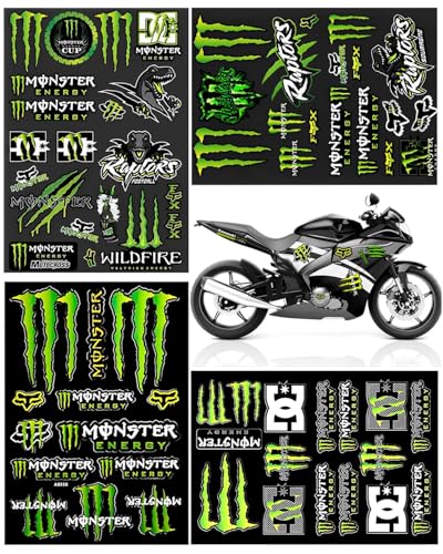 CULEB 4 Stück Monster Claw Motorrad Auto Aufkleber,DIY Wasserdichte Aufkleber,Coole Motorradhelmaufkleber,Hochwertiges Aufkleberset für Motorräder,Skateboards,Autos und Motocross von CULEB