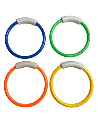 CULEB 4 Stück Tauchringe für Kinder,Schwimmbad Tauchspielzeug für Tauchtraining,Sommerspaß Tauchspielzeug Set für Kinder,für Schwimmbäder und Strände von CULEB