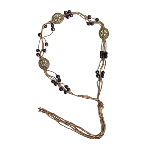 CULEO Damen-Gürtel, 1 stücke Böhmischen Vintage Handgemachte Geflochtene Gürtel Quaste Gürtel Verstellbare Taille Kette Rock Seil Kleid Jeans von CULEO