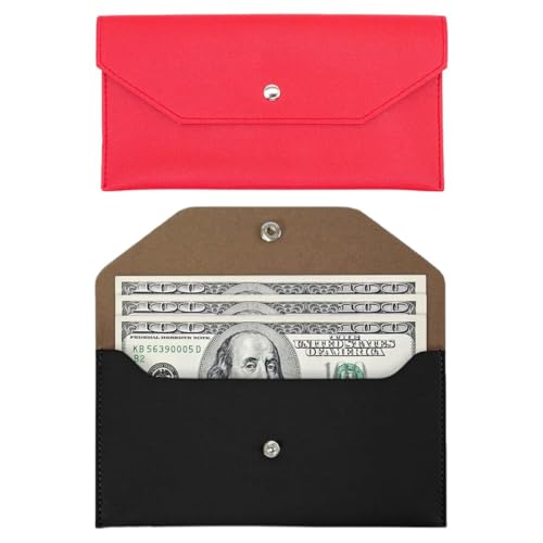 CULEO Geldbeutel 2er-Pack PU-Geldbeutel, wirtschaftliche Umschlag-Geldbörse, Geldbörse mit Geldbeutel, Bargeldumschlag, PU-Leder, geeignet für Studenten, Büroangestellte, Männer und Frauen von CULEO