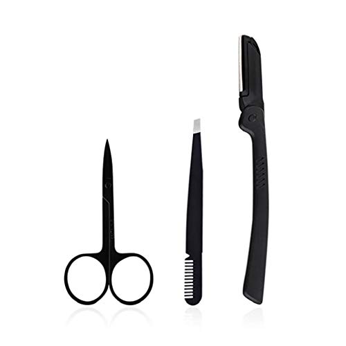 3PCS Braue Grooming Kit Edelstahl Pinzette Scheren Augenbraue-Kamm Mit Matter Finish Augenbrauenkorrektur Kit Trimmen Werkzeuge Für Männer Und Frauen von CULER