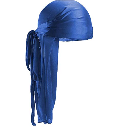Unisex Deluxe Silky Durag Extra-Long-Tail Headwraps Pirate Cap Solid Color-Kopf-Verpackung Turban Damencap Männer von CULER