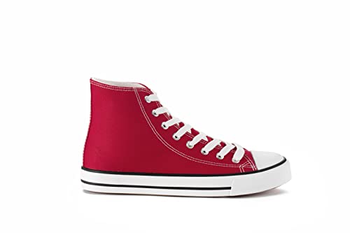 CULTZ Diamond Unisex Sneaker Damen Herren High Top Turnschuhe Red 36 von CULTZ