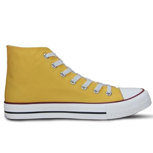 CULTZ Diamond Unisex Sneaker Damen Herren High Top Turnschuhe Yellow 36 von CULTZ