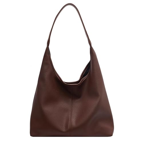 CUNGGI Hobo Taschen für Frauen Slouchy Tote Bag Soft Tasche Damen Schultertasche Umhängetasche 2pcs Arbeit Alltag Handtaschen (Kaffee) von CUNGGI