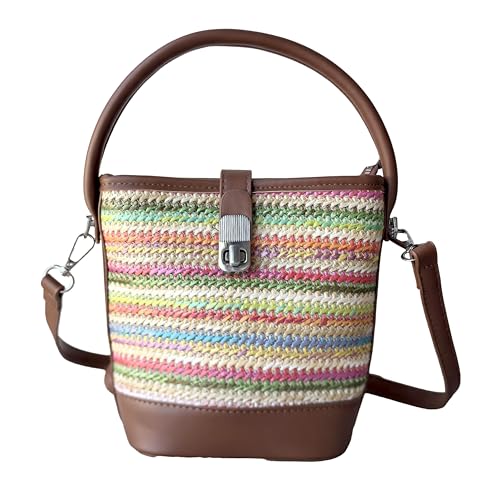 CUNLLY Damen Schultertasche aus Stroh, gewebt, in Kontrastfarbe, Mini-Eimertasche, Crossbody-Tasche, Blau, Damen Schultertasche aus Stroh, gewebt, in Kontrastfarbe, Mini-Eimertasche, Crossbody-Tasche CUNLLY Damen Schultertasche aus Stroh, gewebt, in Kontrastfarbe, Mini-Eimertasche, Crossbody-Tasche, Blau, Damen Schultertasche aus Stroh, gewebt, in Kontrastfarbe, Mini-Eimertasche, Crossbody-Tasche von CUNLLY