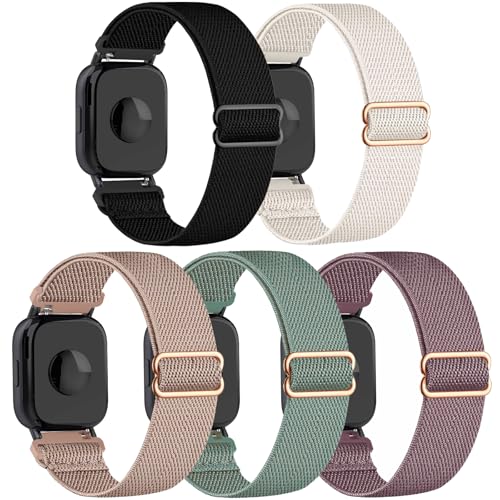 CUNUJIX 5 Stück Elastisch Nylon Armband Ersatz für Xiaomi Redmi Watch 5 Active/Lite Armband, Dehnbare Loop Gewebe Ersatzband für Xiaomi Redmi Watch 5 Lite/Active Herren Damen von CUNUJIX