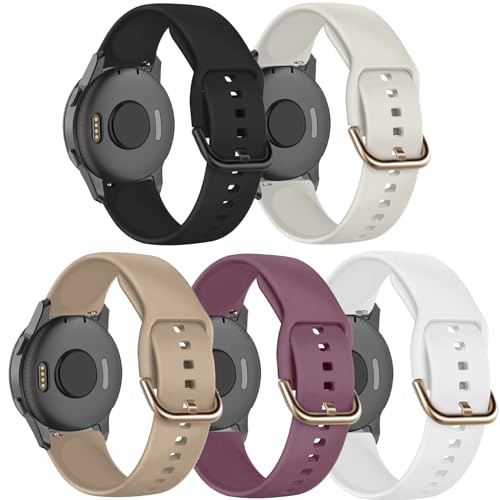 CUNUJIX 5 Stück Silikon Armband für Garmin Venu Sq/Venu Sq 2/Venu 2 Plus/Venu, Soft Sport 20mm Wasserdichtes Ersatzband für Garmin Vivoactive 5 / Vivomove Sport/Trend Damen Herren CUNUJIX 5 Stück Silikon Armband für Garmin Venu Sq/Venu Sq 2/Venu 2 Plus/Venu, Soft Sport 20mm Wasserdichtes Ersatzband für Garmin Vivoactive 5 / Vivomove Sport/Trend Damen Herren von CUNUJIX