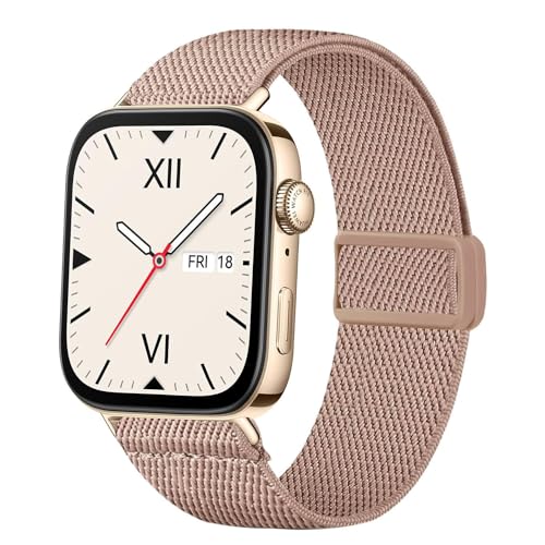 CUNUJIX Elastisch Nylon Armband Ersatz für Huawei Watch Fit 3, Dehnbare Loop Gewebe Magnetverschluss Ersatzband für Huawei Watch Fit 3 Damen Herren von CUNUJIX