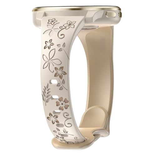 CUNUJIX Floral Gravierte Schlank Silikon Armband für Garmin Vivoactive 6/Vivoactive 5/Vivoactive 3/Venu 2 Plus/Venu Sq, 20mm Soft Sport Wasserdichtes Ersatzband für Garmin Forerunner 55/245/645 Damen CUNUJIX Floral Gravierte Schlank Silikon Armband für Garmin Vivoactive 6/Vivoactive 5/Vivoactive 3/Venu 2 Plus/Venu Sq, 20mm Soft Sport Wasserdichtes Ersatzband für Garmin Forerunner 55/245/645 Damen von CUNUJIX