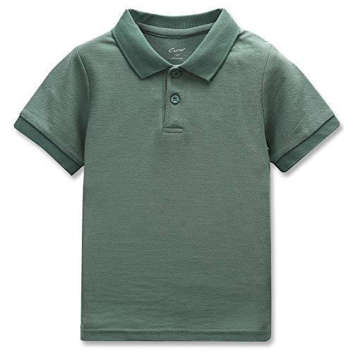 CUNYI Poloshirt für Jungen Baumwollpikee T-Shirt für Kinder Schule Kurzärmlige Oberteile, Grün 110 von CUNYI