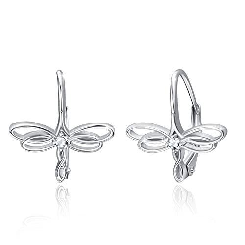 CUOKA MIRACLE 925 Sterling Silber Libelle Ohrringe Creolen Mädchen Kinder Creolen Klein Ohrringe Kreolen für Damen Panda Tier Ohrringe für Mädchen/Mutter/Tochter von CUOKA MIRACLE