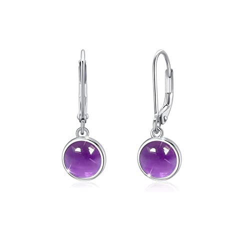 Amethyst Ohrringe Damen 925 Sterling Silber Kinder Creolen Amethyst Ohrringe 6mm Runde Kleine Creolen für Damen Mutter Tochter von CUOKA MIRACLE