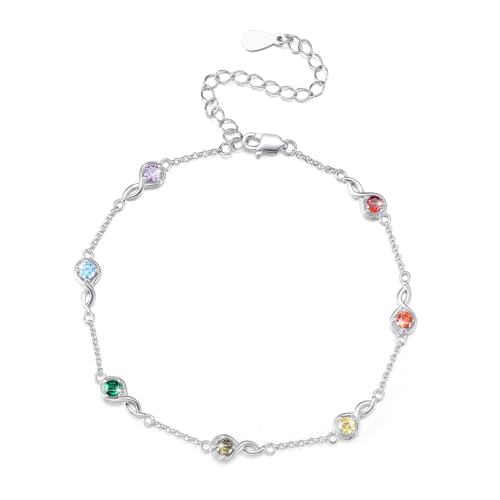 CUOKA MIRACLE Chakra Armband 925 Sterling Silber Unendlichkeitszeichen 7 Chakra Steine Yoga Armband Damen Infinity Chakren Schmuck für Mädchen Frauen Kinder von CUOKA MIRACLE