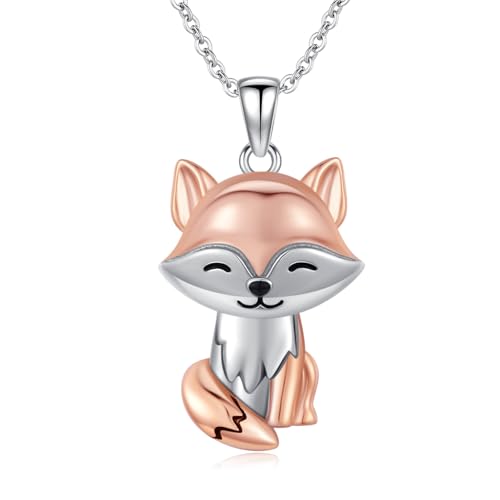 CUOKA MIRACLE Fuchs Halskette Mädchen Anhänger 925 Sterling Silber- Niedlicher Fuchs Kette Schmuck für Mädchen, Damen & Kinder von CUOKA MIRACLE