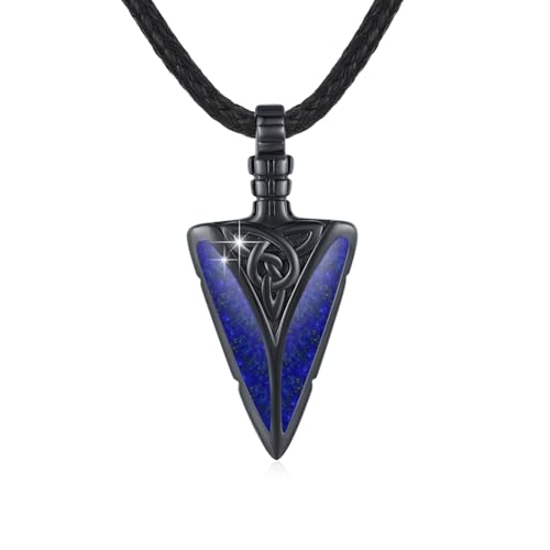 CUOKA MIRACLE Kette Herren Schwarz 925 Sterling Silber Pfeil Anhänger Halskette Punk Pfeilspitze Schmuck Valentinstag Geschenke für Mann Damen Bruder von CUOKA MIRACLE