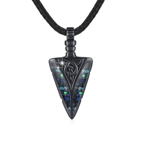 CUOKA MIRACLE Kette Herren Schwarz 925 Sterling Silber Pfeil Anhänger Halskette Punk Pfeilspitze Schmuck Valentinstag Geschenke für Mann Damen Bruder von CUOKA MIRACLE