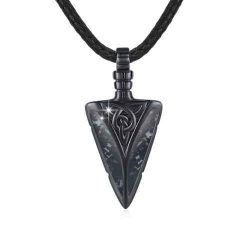 CUOKA MIRACLE Kette Herren Schwarz 925 Sterling Silber Pfeil Anhänger Halskette Punk Pfeilspitze Schmuck Valentinstag Geschenke für Mann Damen Bruder von CUOKA MIRACLE